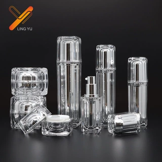 厂家特价批发水晶四方瓶乳液瓶膏霜瓶喷雾瓶亚克力瓶子化妆品套装