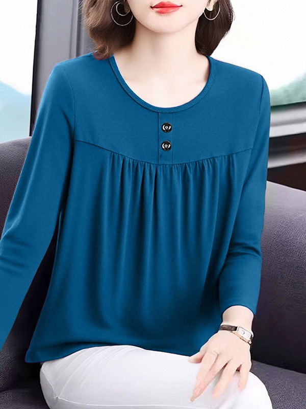 Autumn long-sleeve with a round collar