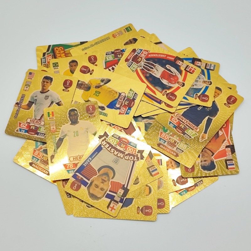 Copa del mundo de la Liga de Campeones de la Premier League española Estrella de la tarjeta de oro de la Liga de Fútbol estrella Inglés tarjeta colorida colección de juegos