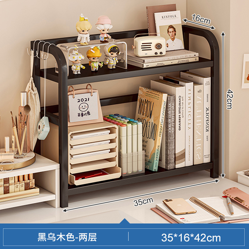 Estante de escritorio de escritorio de almacenamiento de estantes de escritorio de escritorio de oficina dormitorio de estudiantes libros cosméticos hierro forjado acabado estante