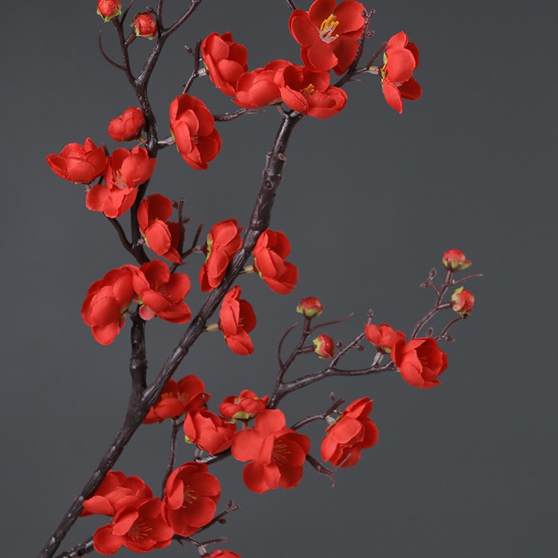 Simulated plum blossoms, fake flowers, décor, red plum dry flower arrangement, bionic bouquet, living room decoration, plum blossoms for indoor decoration