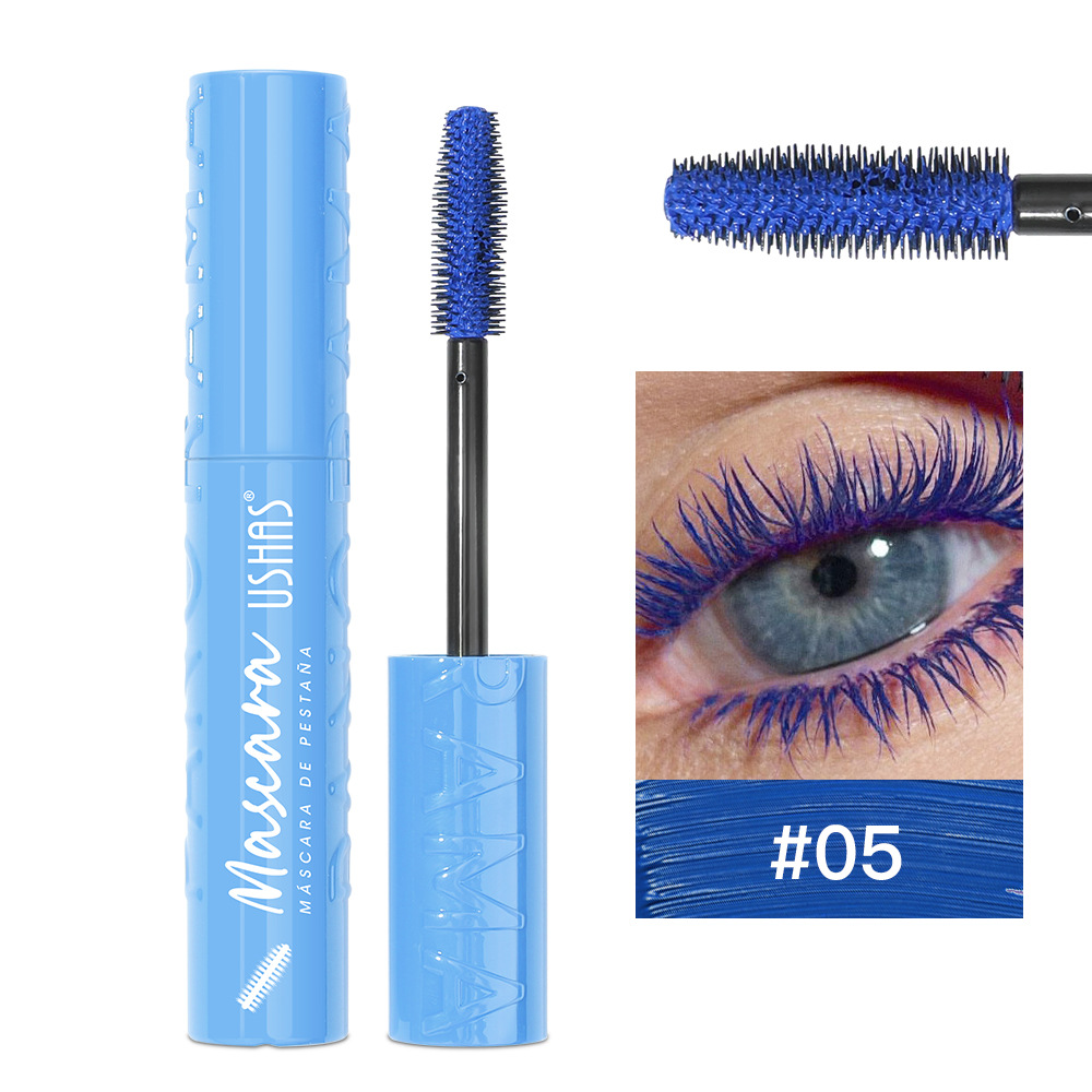 Máscara de pestañas de punto transfronterizo de USHAS europea y americana, rímel de seis colores rizado natural grueso y largo