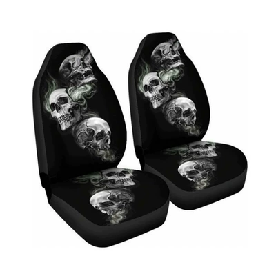 Foreign trade wish AliExpress car seat cover all-inclusive universal cross-border smoking skull high back printing (Universal seat cover) - smoking-skull-single-seat