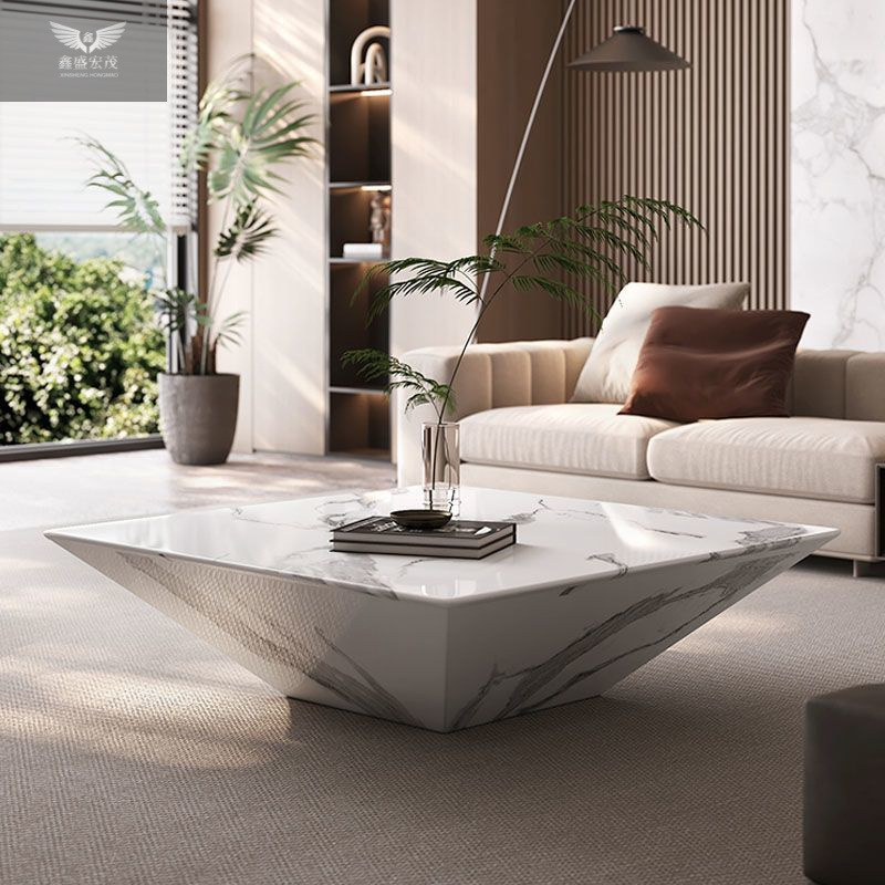 2025 nuevo estilo italiano extremadamente ligero lujo mármol cuadrado mesa de centro sala de estar hogar simple creatividad moderna