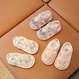 一件代发宝宝韩版凉鞋2023春夏女童0-2岁婴幼儿女宝宝学步叫叫鞋1