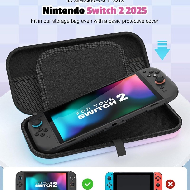 Switch2 新型ホストアクセサリー ハードシェル収納バッグ。NS2 ホストアクセサリー グラデーションポータブルホストバッグ。|undefined