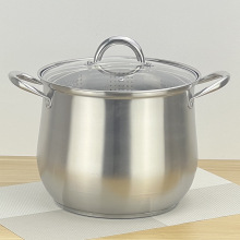 厂 加高复底不锈钢弧形锅带蒸格Stockpot304双耳高汤锅鼓型特高锅