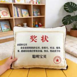 奖状抱枕 抱枕印图片 北欧亚麻抱枕靠枕套 沙发汽车靠垫礼品 定
