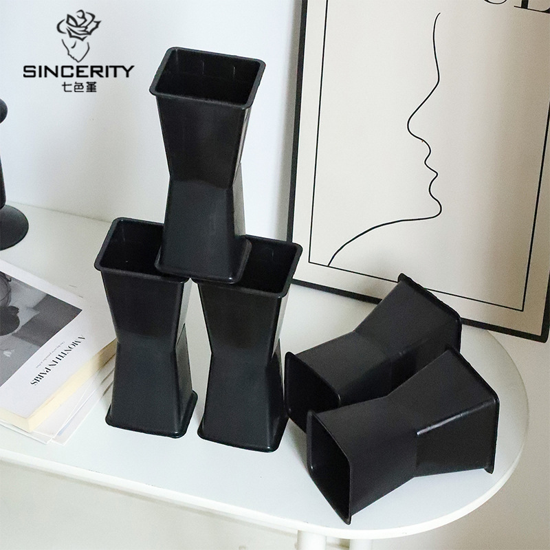 Siete colores, mini muelle cuadrado, paquete de flores, artefacto de flores, nuevo arreglo floral cuadrado, ramo de flecha, floristería, bolso floral