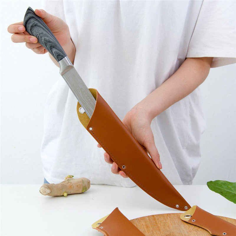 便携刀具水果刀套小菜刀PU套户外携带保护套剔骨弯刀PU皮革刀鞘