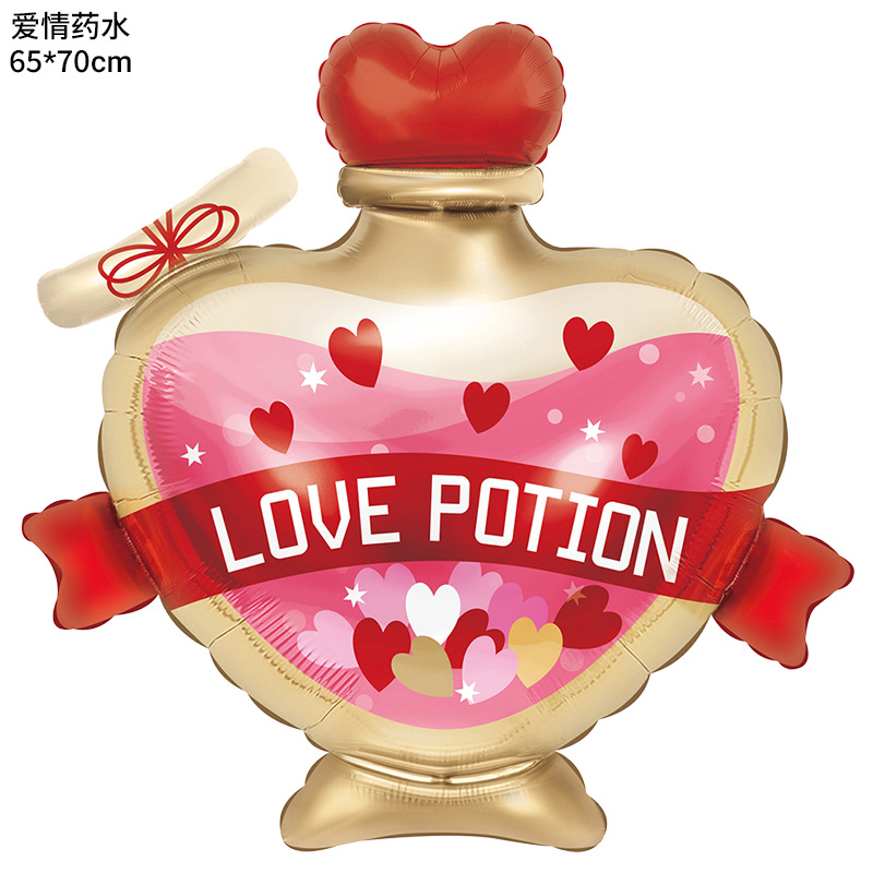 Decoración de San Valentín de Amazon, globo en forma de corazón, oso de dibujos animados, corazón de amor unido, globo de San Valentín, globo de aluminio