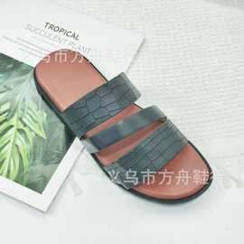 广东夏季潮流新款时尚男士潮州拖鞋舒适男凉鞋PU时装男鞋