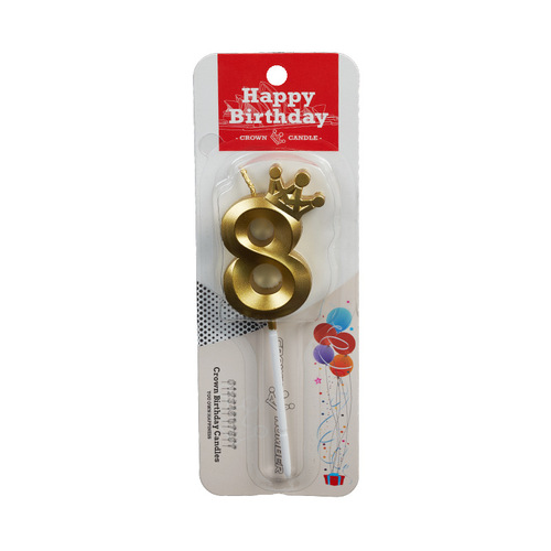 Birthday candle plug-in colorful ins style creative romantic crown number 0-9 cake decoration party supplies wholesale