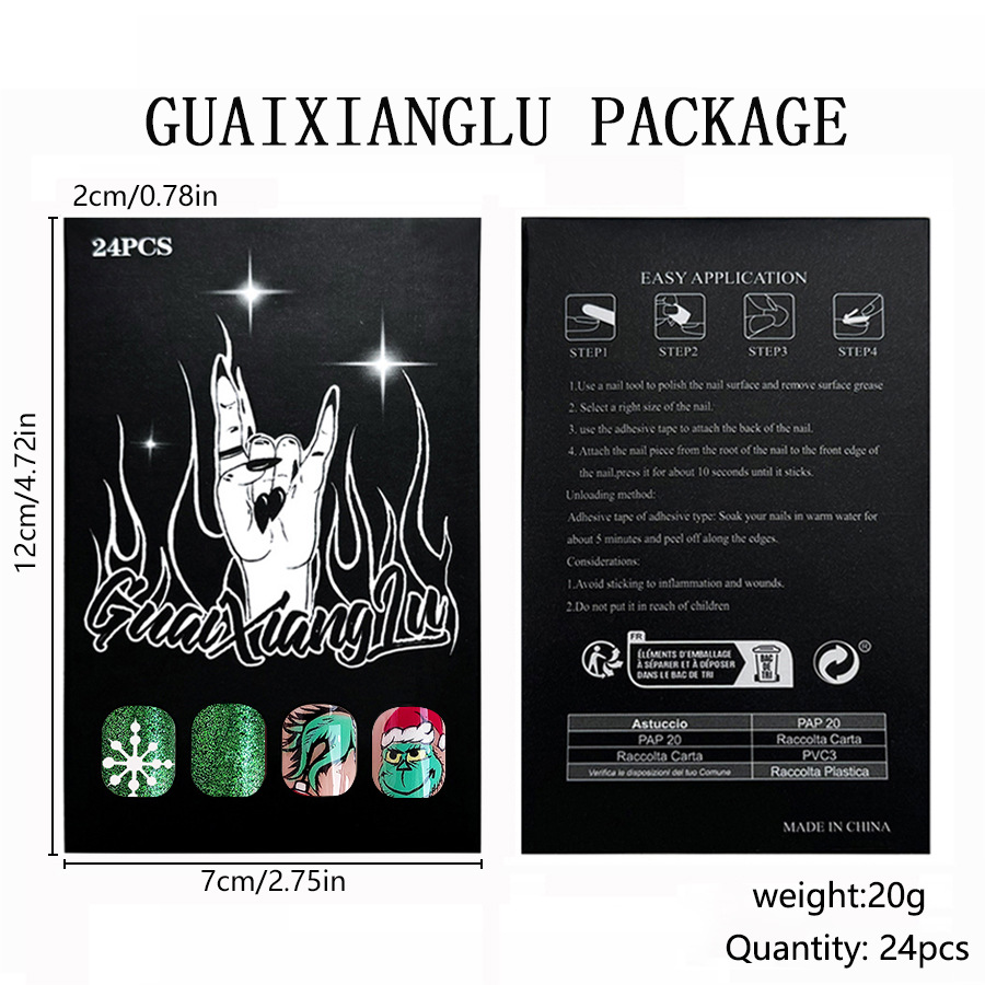 Kurze helle ovale Rüstung Europa und die Vereinigten Staaten grenzüberschreitender Außenhandel 2024 neue Weihnachtsglitzer-Grinch-Rüstung 24-teilig_voghion.com