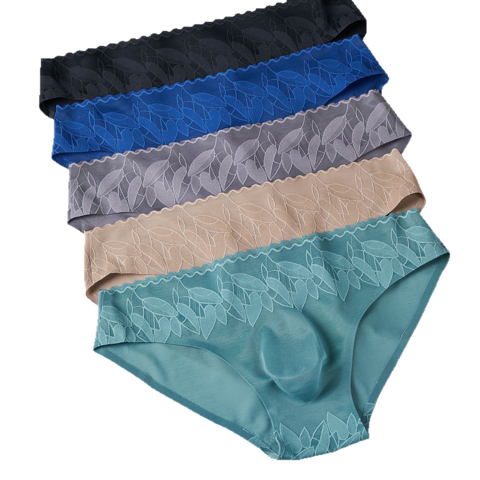 Nuevas calzoncillos de hombre elásticos de encaje 3D bolsas convexas estereoscópicas calzoncillos de hombre sin marcas