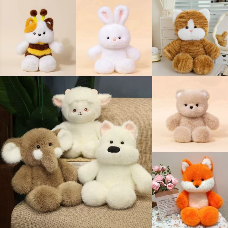 Cute Long-Haired Little Fox Doll Plush Toy Bear Rabbit Panda Doll Kidsren's Comfort Doll Female Gift