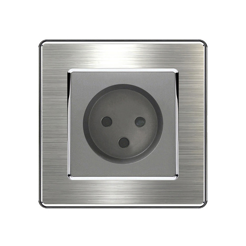 PC glass stainless steel type 86 concealed installation one Israeli plug 3 three-hole 16A European German standard EU power socket