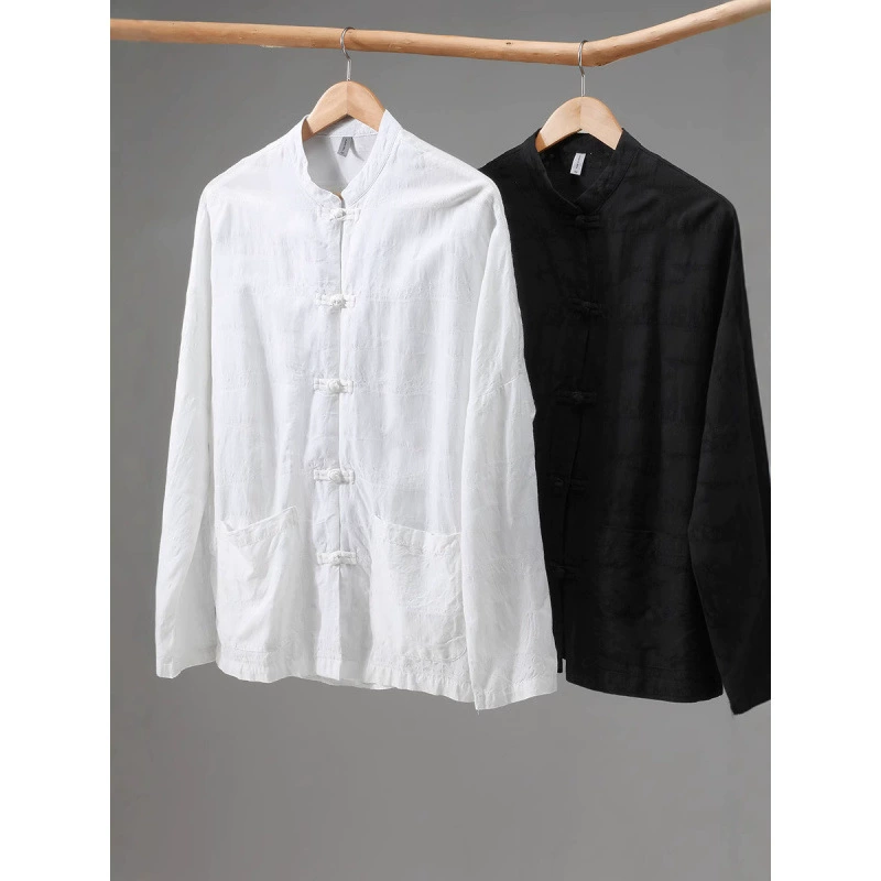 G182 мужские воротник рубашка весна осень новая мужская одежда молодежная мода повседневная одежда китайский стиль с длинными рукавами рубашки