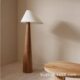 Vintage Solid Wood Floor Lamp Bedroom Bedside Living Room High Art Design Sense Log Antique Vertical Wooden Lamp