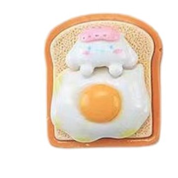 Nueva historieta Linda tostada de huevo frito animal DIY accesorios crema pegamento resina accesorios para el cabello horquilla Copa pegatinas al por mayor image 6