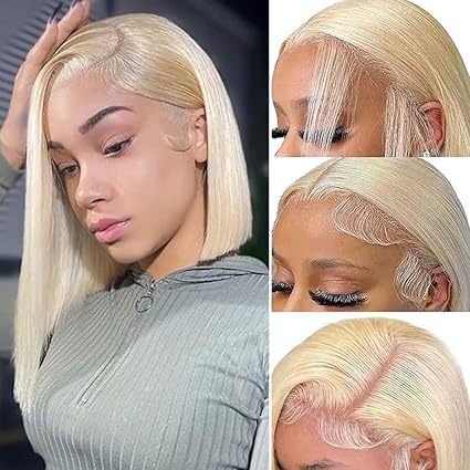 Straight Hair 613 Bob Wig, Human Hair, Full Lace Wig, Blonde Bob Wig, Human Hair, Best-Selling in Europe and America