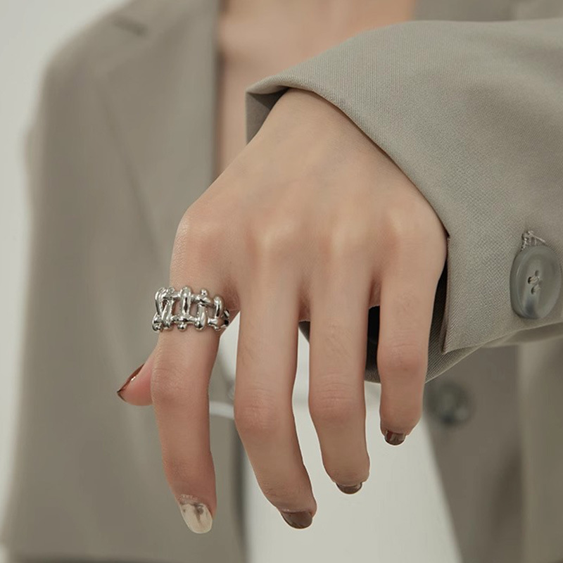 짠 커버 링 오프닝 틈새 중립 레트로 커플의 축하 인터넷 축하 남성과 여성을위한 조정 가능한 반지