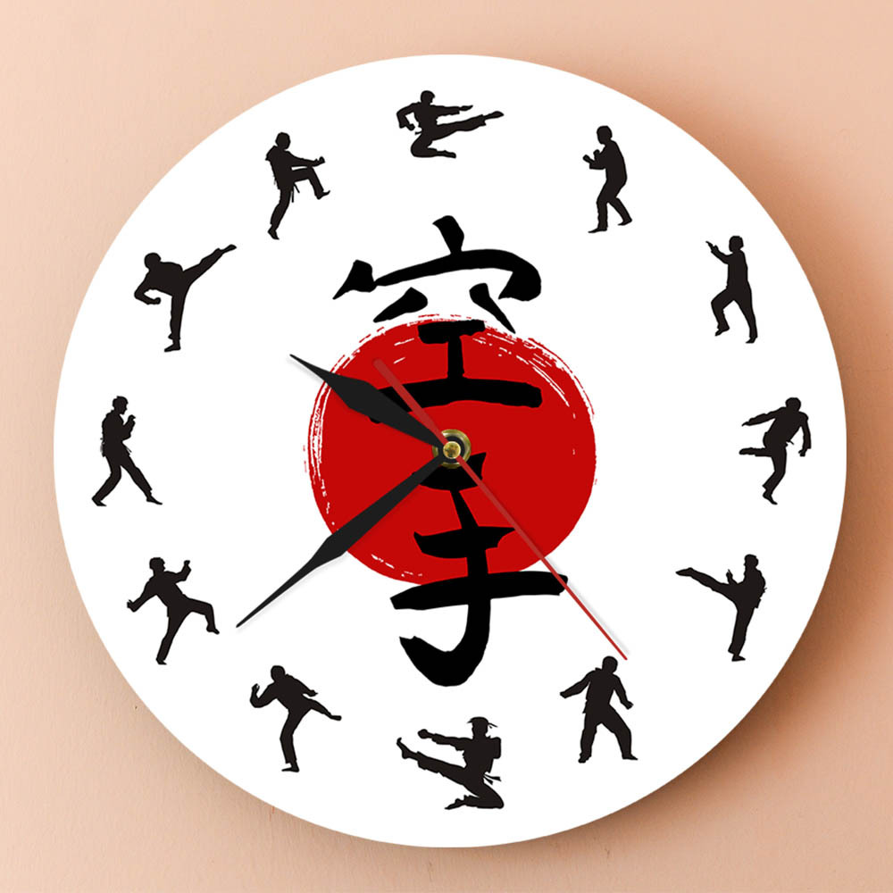 Boxing Karate Wall Decoration Wall Clock Japanese Small Martial Arts Hobby Silhouette Living Room Clock Home Wall Clock Cross Border