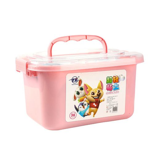 Boxed 36-color ultra-light clay kindergarten plasticine mud storage box children's handmade light clay DIY toys