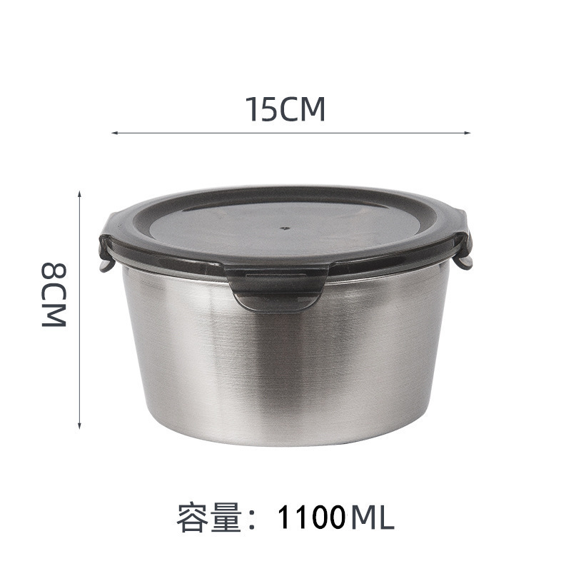 304不锈钢保鲜盒316可微波炉明加热圆形密封可冷冻上班便携带饭盒|undefined