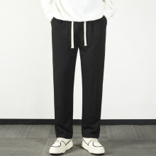 跨境新款系绳裤子男春季新款休闲裤男士直筒阔腿日系西裤长裤裤男