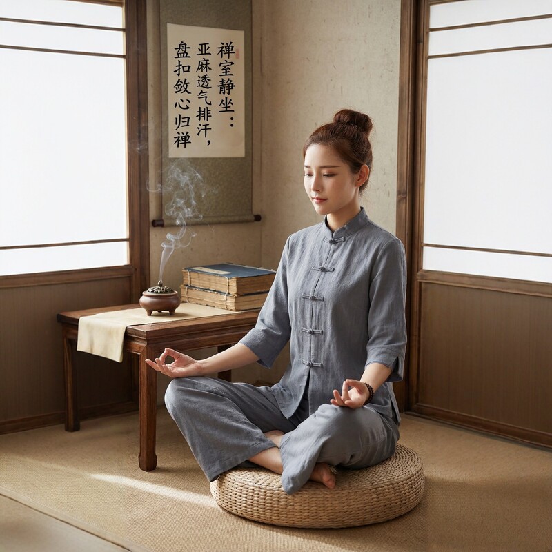 New Chinese-Style Zen Clothing for Women, Spring and Autumn National Style Buttoned Suit, Workwear, Linen Tea Attire, Layperson Clothing, Plus-Size Meditation Clothing New Chinese-Style Zen Clothing for Women, Spring and Autumn National Style Buttoned Suit, Workwear, Linen Tea Attire, Layperson Clothing, Plus-Size Meditation Clothing