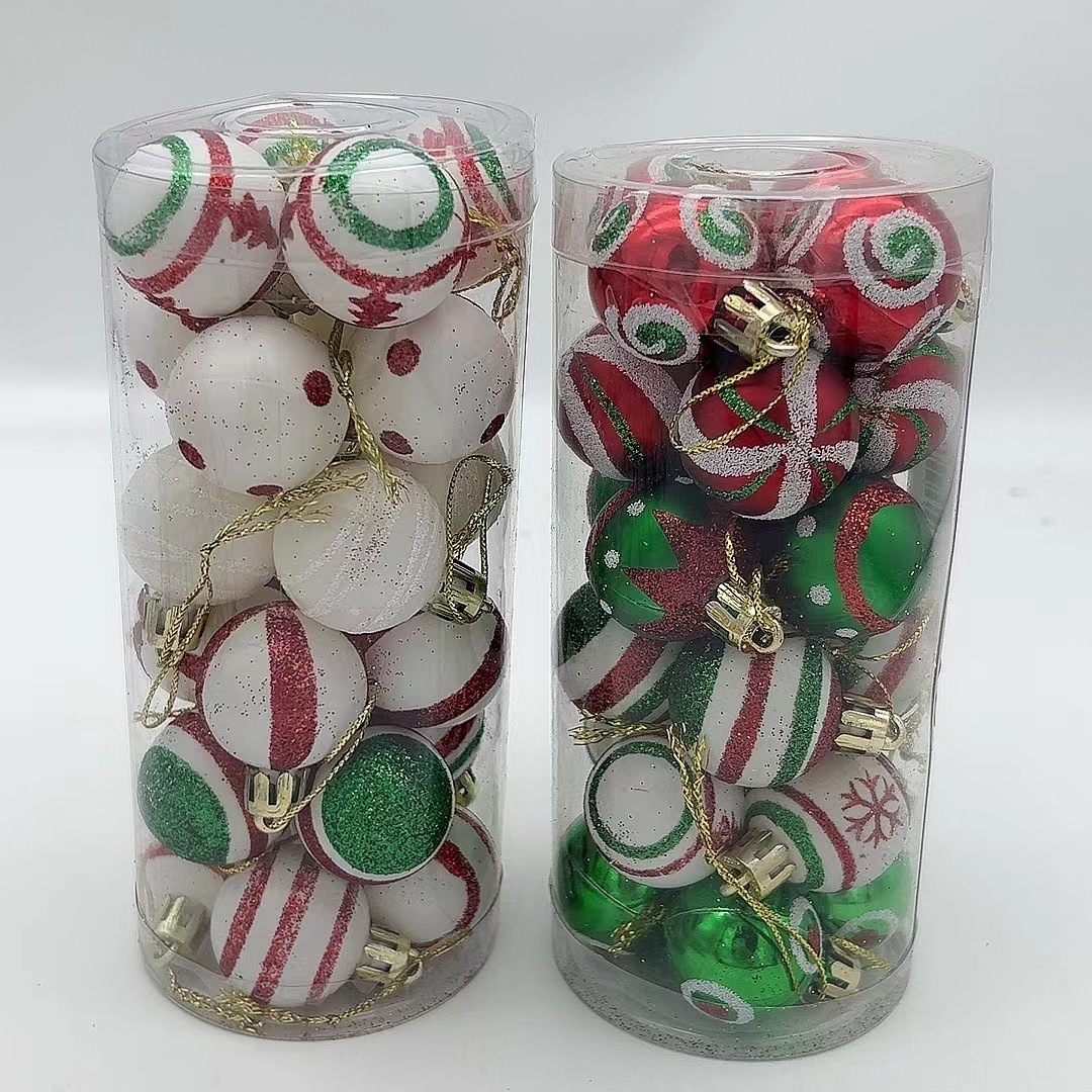 Popular nuevo 3cm24 mini lindo BOLA DE Navidad joyería elfo rojo verde blanco traje de bola resistente a los golpes