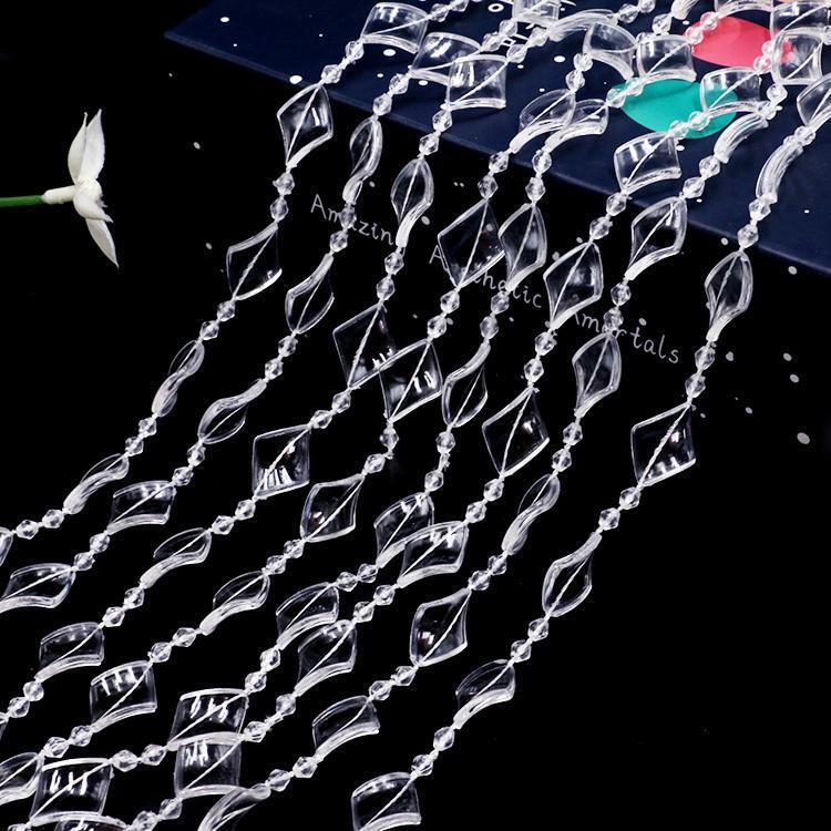 亚克力珠帘线帘婚庆路引水晶串婚礼现场吊顶装饰diy门帘隔断|undefined