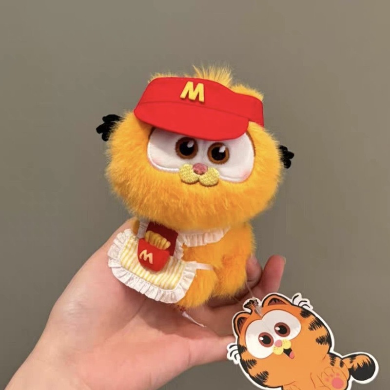 正版可爱毛绒加菲猫背书包包挂件公仔汽车钥匙扣玩偶挂饰生日礼物|undefined