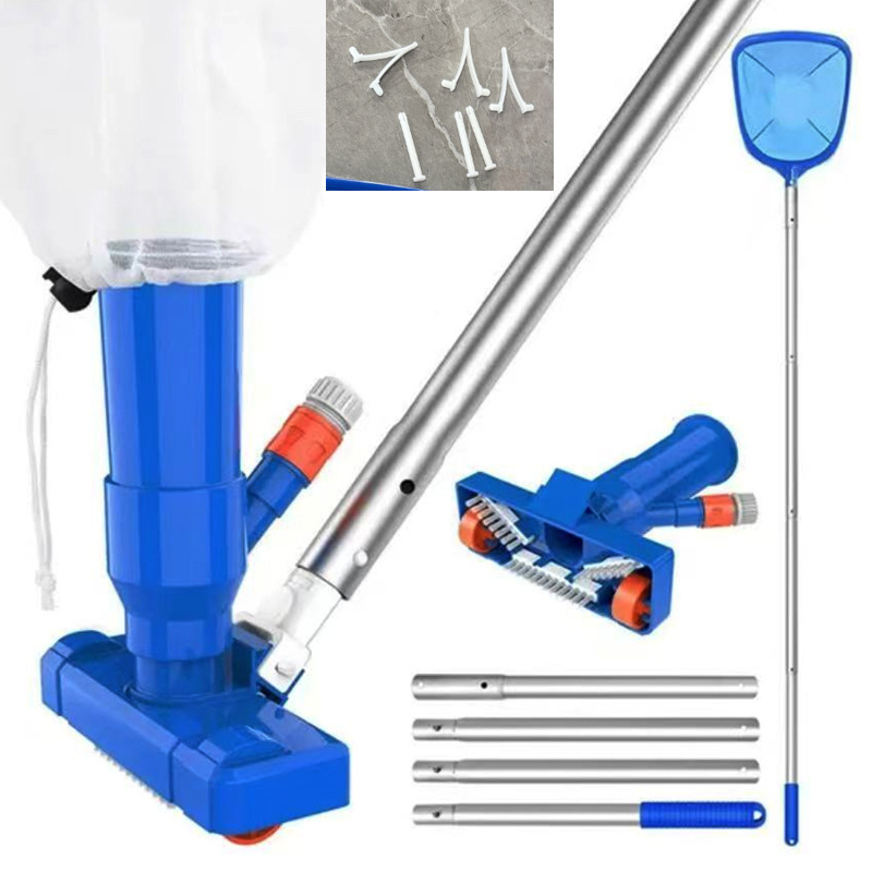 New Cross-Border Swimming Pool Cleaning Supplies: Vacuum Suction Head with Three-Section Telescopic Rod Set, Bristles for Cleaning the Bottom of the Pool New Cross-Border Swimming Pool Cleaning Supplies: Vacuum Suction Head with Three-Section Telescopic Rod Set, Bristles for Cleaning the Bottom of the Pool