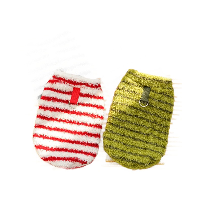 Año Nuevo ropa de mascotas invierno peluche perros dorados gatos rayas corky Fato pie bajo artículos para gatos chaleco de perro