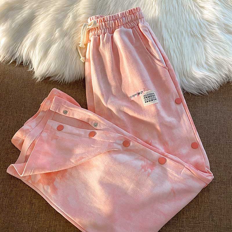 Tie-dye sports pants women's summer 2021...