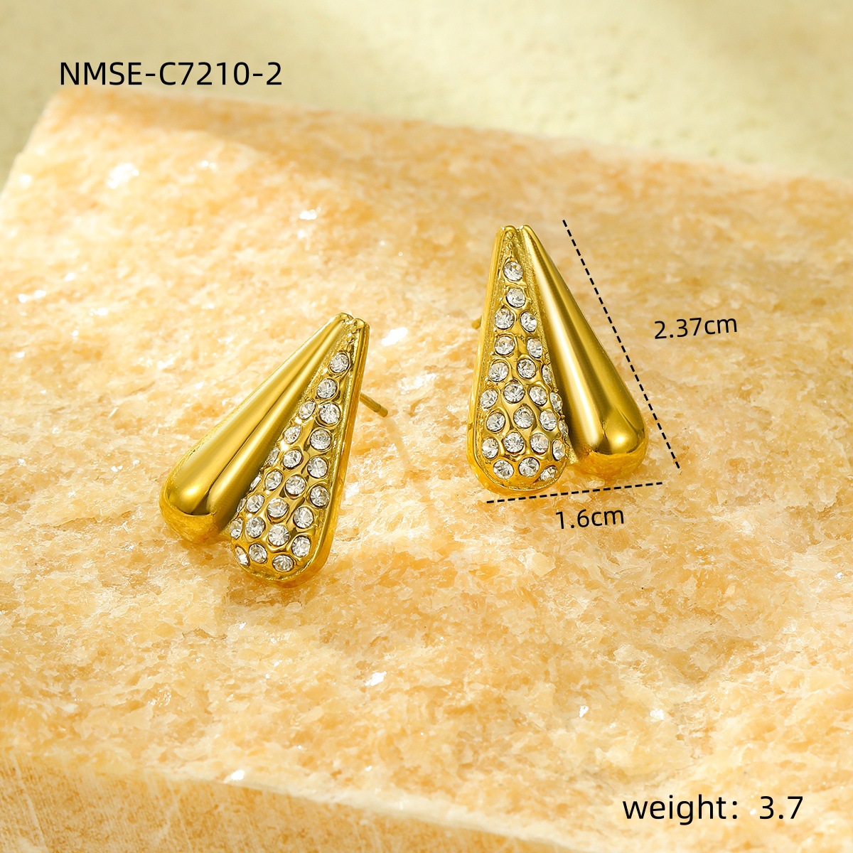 Heart Shape Pattern 1 Pair Simple Style Classic Style Heart Shape Inlay 304 Stainless Steel Rhinestones Ear Studs