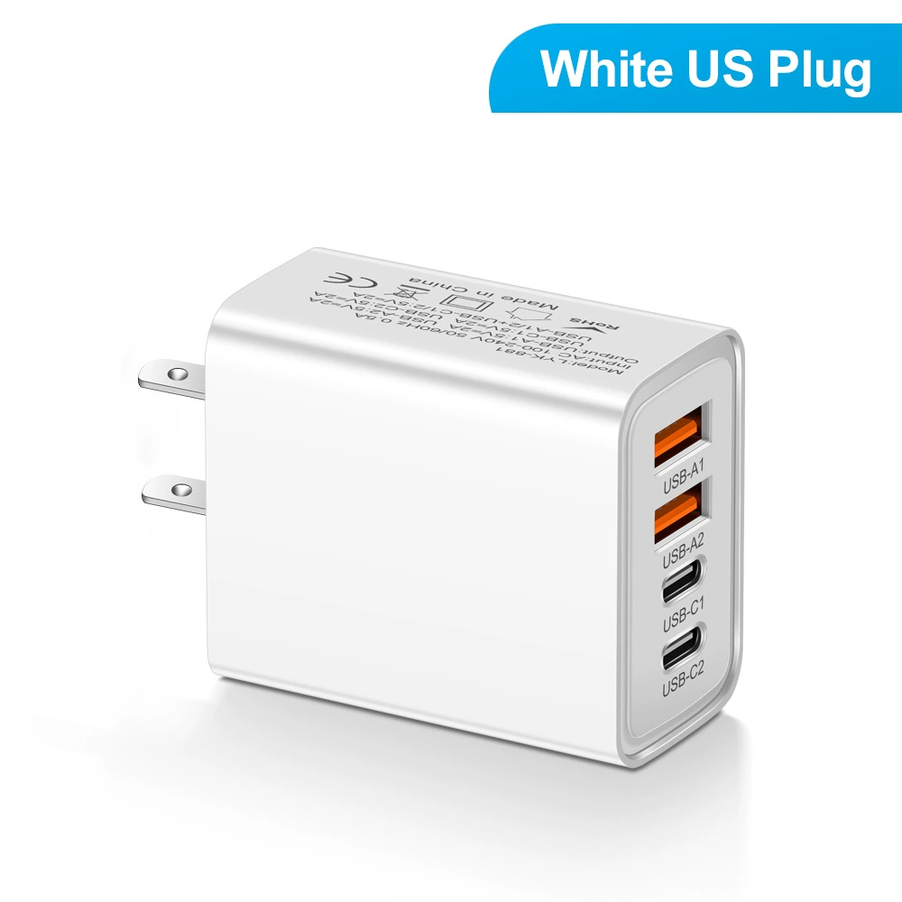 2.4A многоинтерфейсное зарядное устройство для мобильного 2Type-C PD+2USB, путешествия, головка зарядки, пограничная оптом