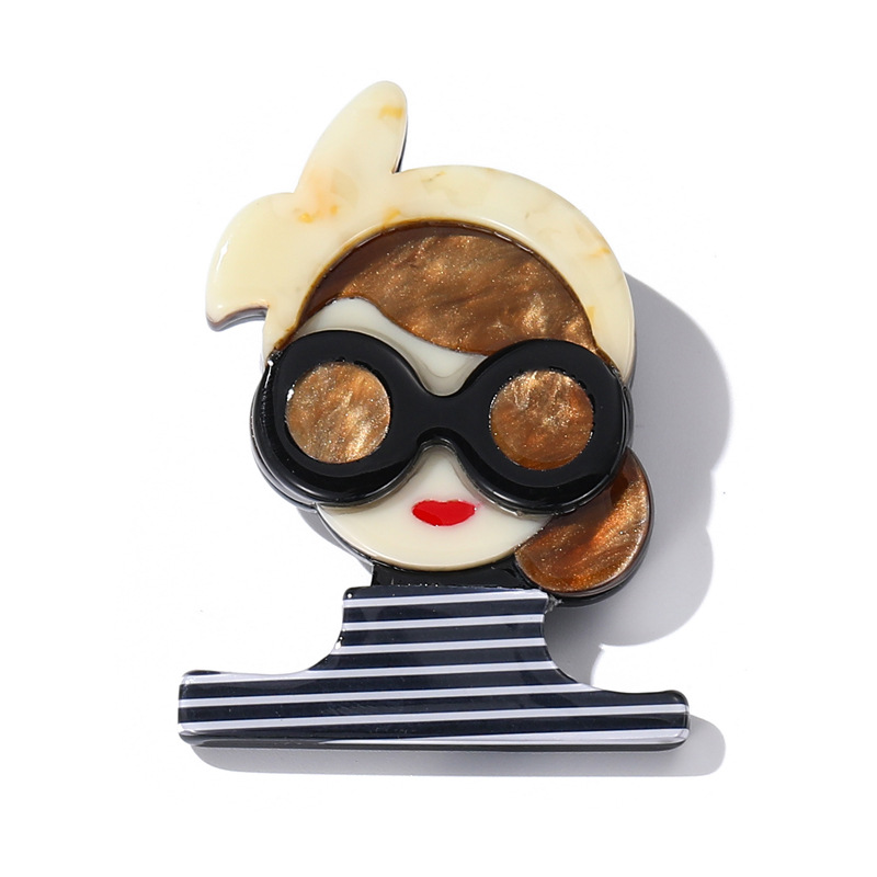 Azul núcleo de dibujos animados transfronterizos bowknot broche de mujer broche broche accesorios de ramillete decoración de joyería accesorios de acrílico colgante