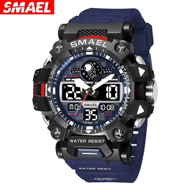 Smael Smar 8078 astronauta deportes al aire libre reloj de aleación de los hombres fresco impermeable función reloj electrónico