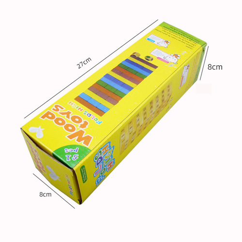 48 building blocks stacked high for babies and children balanced layered Jenga wood 54 pieces assembled wooden toys cross-border wholesale