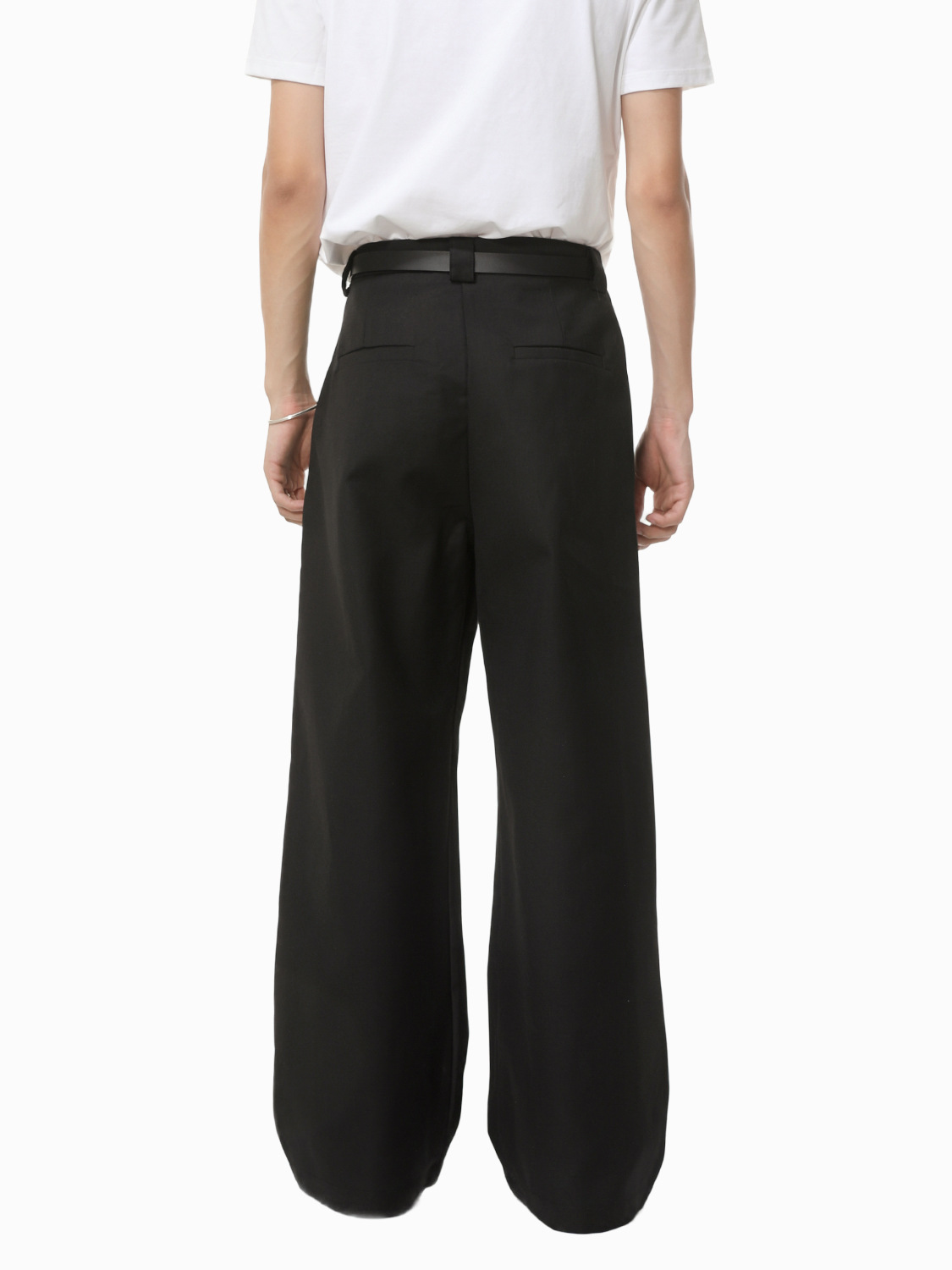 MTLCLOTHES Hombres| Chino corto de hombro con chaqueta de botón único, pantalones largos con piernas anchas y colgantes, conjunto de textura casual