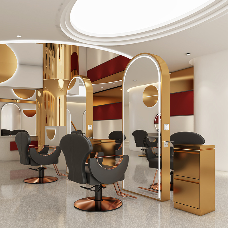 Barbería espejo tablero de corte de cabello espejo teñido cabello espejo gabinete integral salón de peluquería especial tablero de espejo gabinete espejo