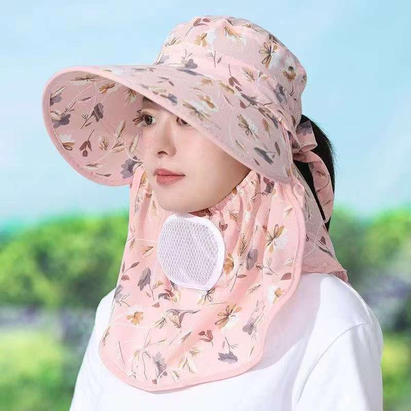 Zomerhoed voor dames met brede rand uv-bescherming winddicht_voghion.com