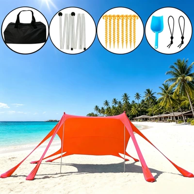 Avtomobil yan çətirləri – Exclusive Supply - 8-pin-red-with-2-aluminum-rods-300300200cm-lycra-canopy-tent