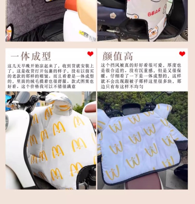 2025 New Electric Vehicle Windshield Cover, Winter Fleece-Lined and Thickened, Double-Sided Waterproof and Cold-Proof Wind Shield for Electric Scooters