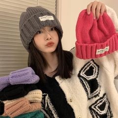 粗针织毛线帽学生新款女秋冬季百搭大头围宽松保暖显脸小冷帽