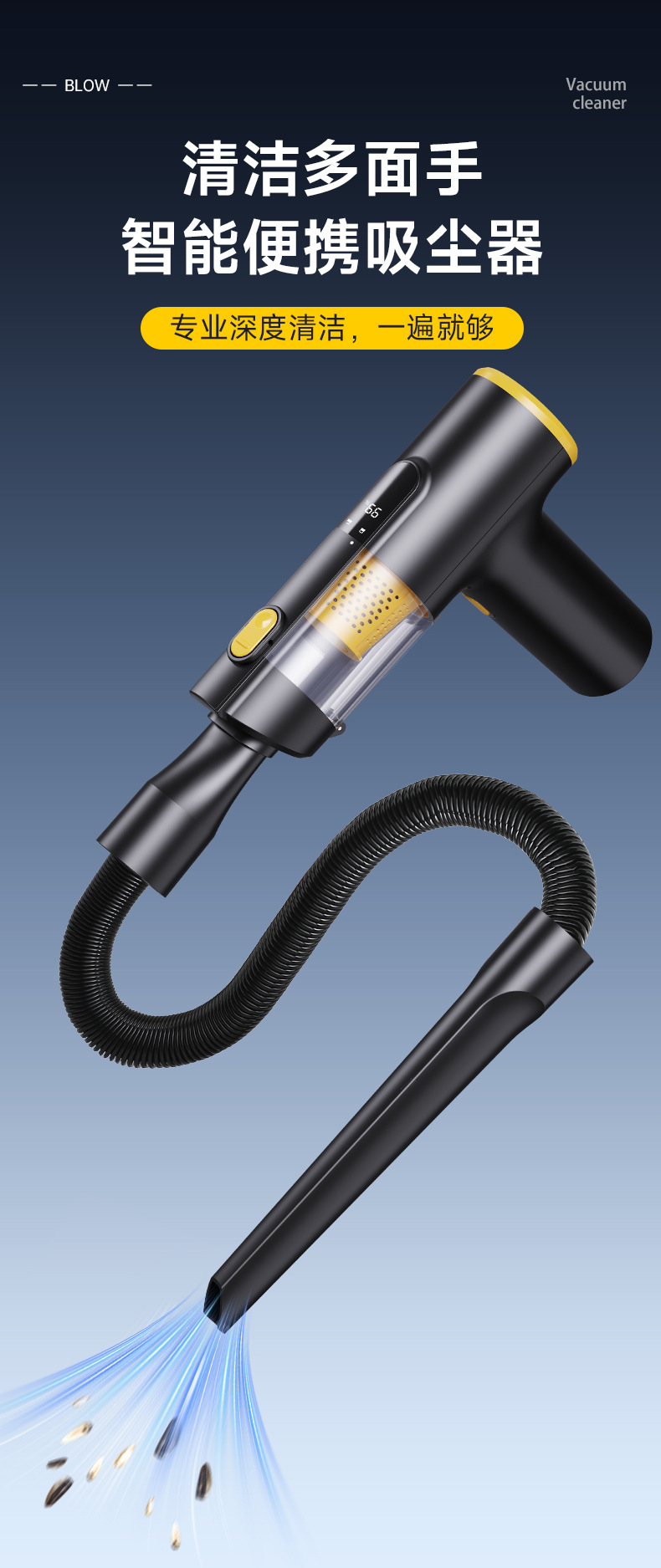 Cross-Border Wireless Car Vacuum Cleaner, Household Small Multi-Functional Vacuum Cleaner, Professional Deep Cleaning, Portable and Convenient to Suck