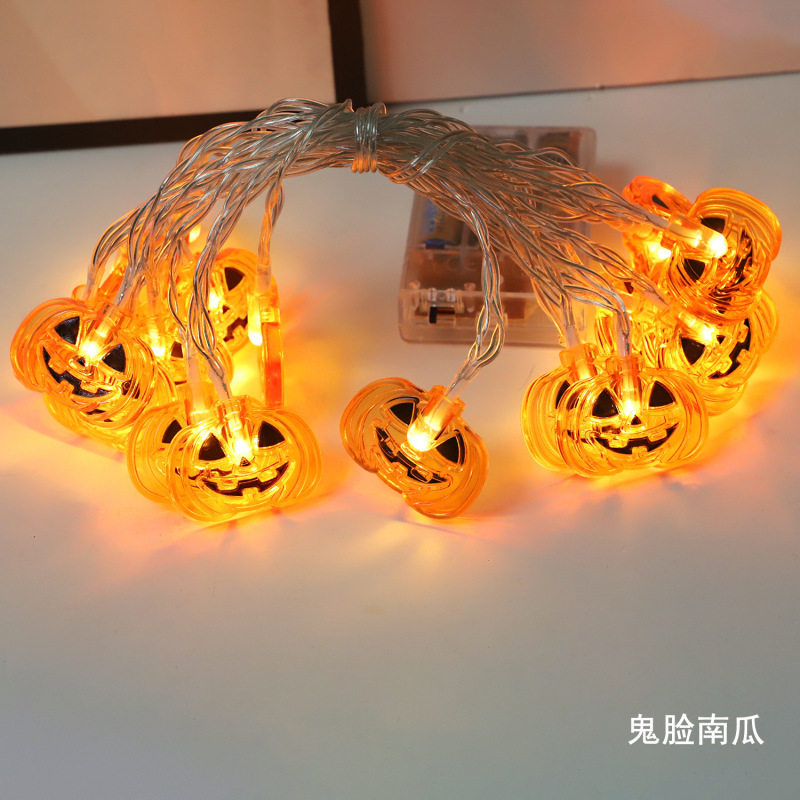 跨境万圣节灯串蜘蛛恶魔led灯南瓜灯户外氛围节日装饰布置led灯串|undefined